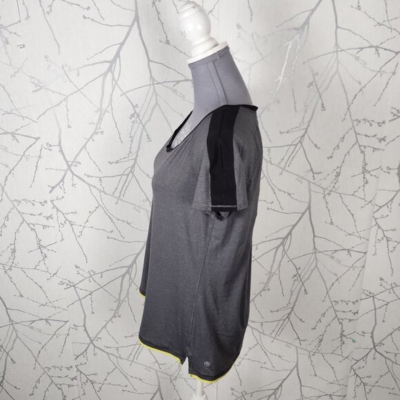 Lululemon Gray Silverescent Round Neck Race Me Short Sleeve Tee - Picture 3 of 5